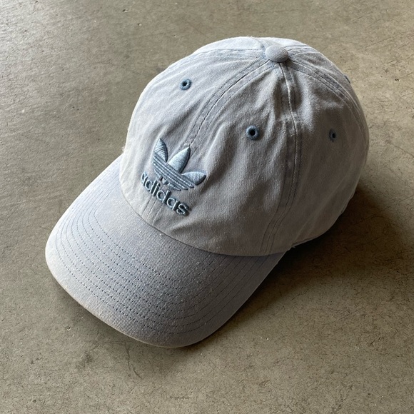Adidas Originals Embroidered Logo Washed Blue Adjustable Metal/Brass Clasp Hat - Picture 2 of 7